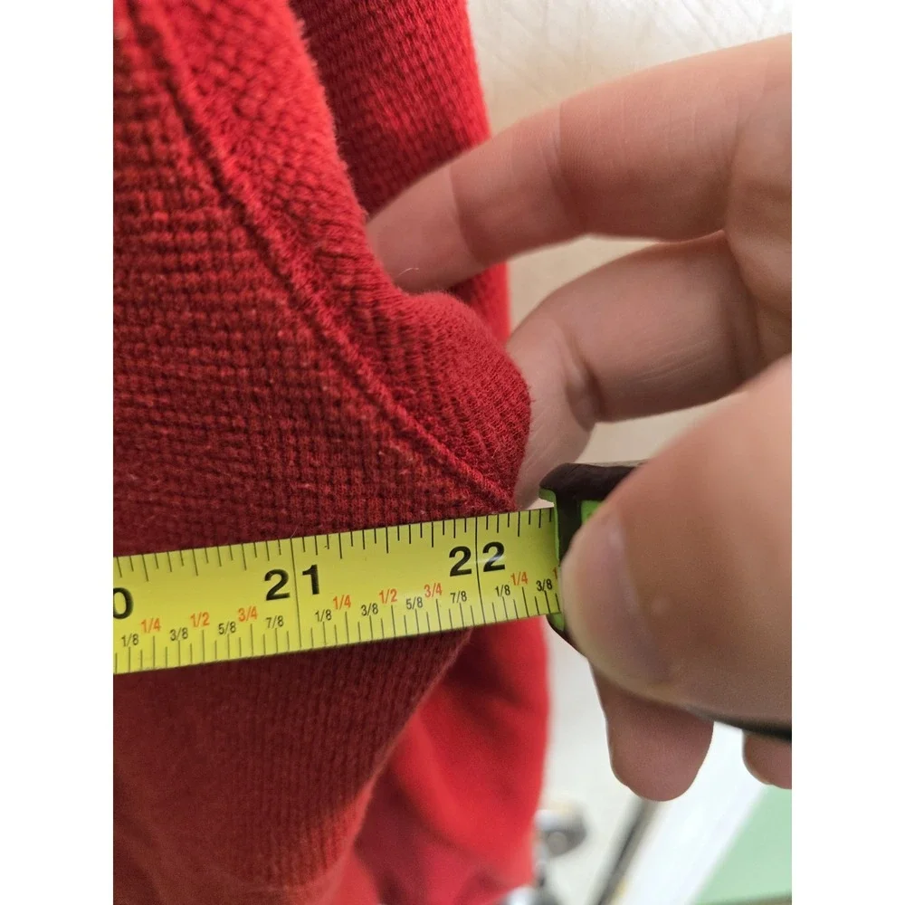 Polo Ralph Lauren Men's 2XL XXL Red Waffle Knit Thermal Pony Logo Crewneck‎